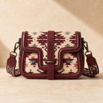 Burgundy Embroidered Crossbody Bag