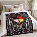 Medicine Wheel Native Design Polar Fleece Blanket