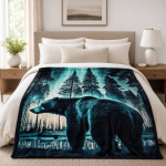 Northern Bear Forest Polar Fleece Blanket